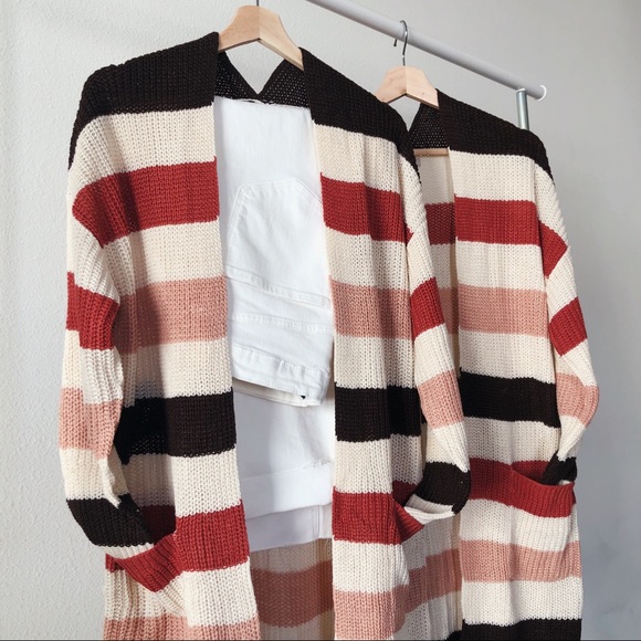 LONG STRIPED CARDIGAN - Picture 6 of 8